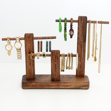 Load image into Gallery viewer, Walnut Jewelry Stand Organizer Holder Display