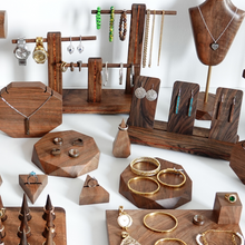 Load image into Gallery viewer, Walnut Jewelry Stand Organizer Holder Display