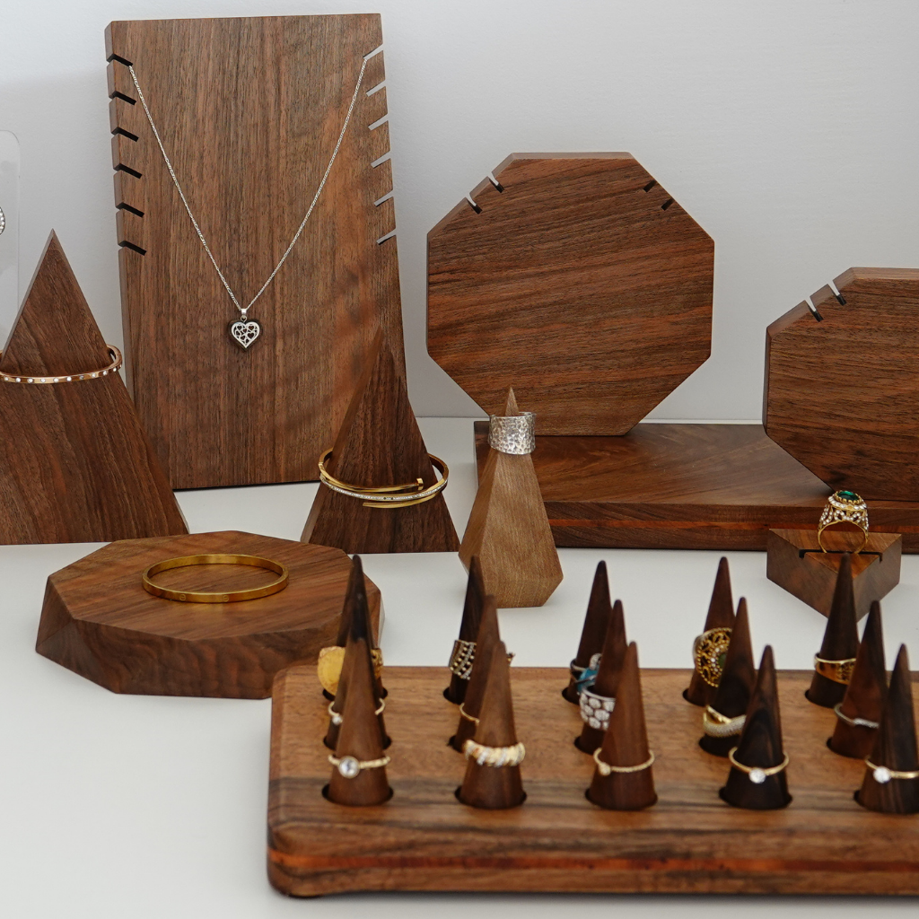 Necklace Display Stand, Wood Necklace Display Holder