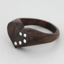 Load image into Gallery viewer, Wood Heart Ring, 5th Anniversary Gift For Her, Wood Ring, Wooden Jewelry, Wood Gift For Her, 5 Year Anniversary Gift for wife