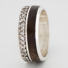 Load image into Gallery viewer, Silver and Walnut wood, Ring Anniversary Ring, Mens engagement ring, Mens promise ring