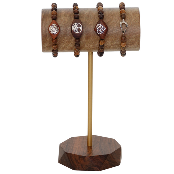 Bracelet Display Stand, Bracelet Holder, Solid Wood T-Bar - woodglory