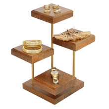 Load image into Gallery viewer, Walnut jewelry display, wooden jewelry organizer stand