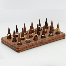 Load image into Gallery viewer, Black walnut ring holder cone, ring display