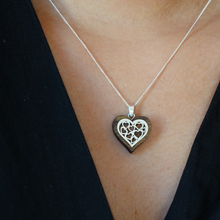 Load image into Gallery viewer, Wood And Silver Heart Necklace