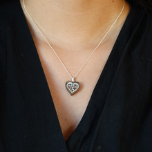 Load image into Gallery viewer, Wood And Silver Heart Necklace