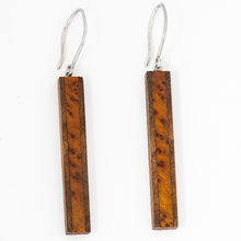 Load image into Gallery viewer, Long rectangle wood earrings, Walnut And juniper Earrings