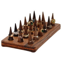 Load image into Gallery viewer, Black walnut ring holder cone, ring display