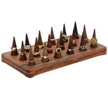 Load image into Gallery viewer, Black walnut ring holder cone, ring display