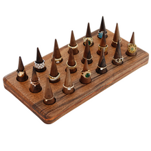 Load image into Gallery viewer, Black walnut ring holder cone, ring display