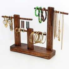 Load image into Gallery viewer, Walnut Jewelry Stand Organizer Holder Display
