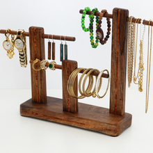 Load image into Gallery viewer, Walnut Jewelry Stand Organizer Holder Display
