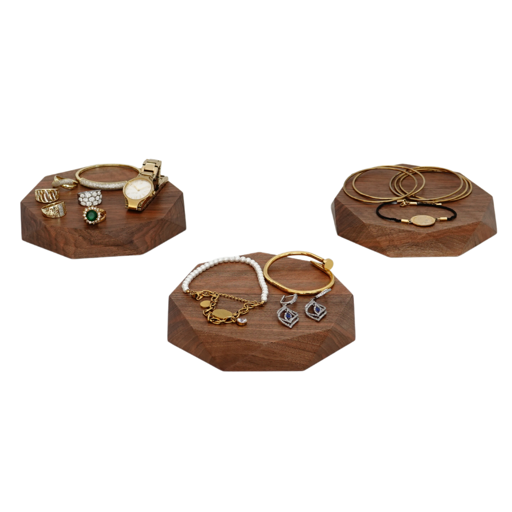 Wood Jewelery Stand, Walnut Jewelery Organizer