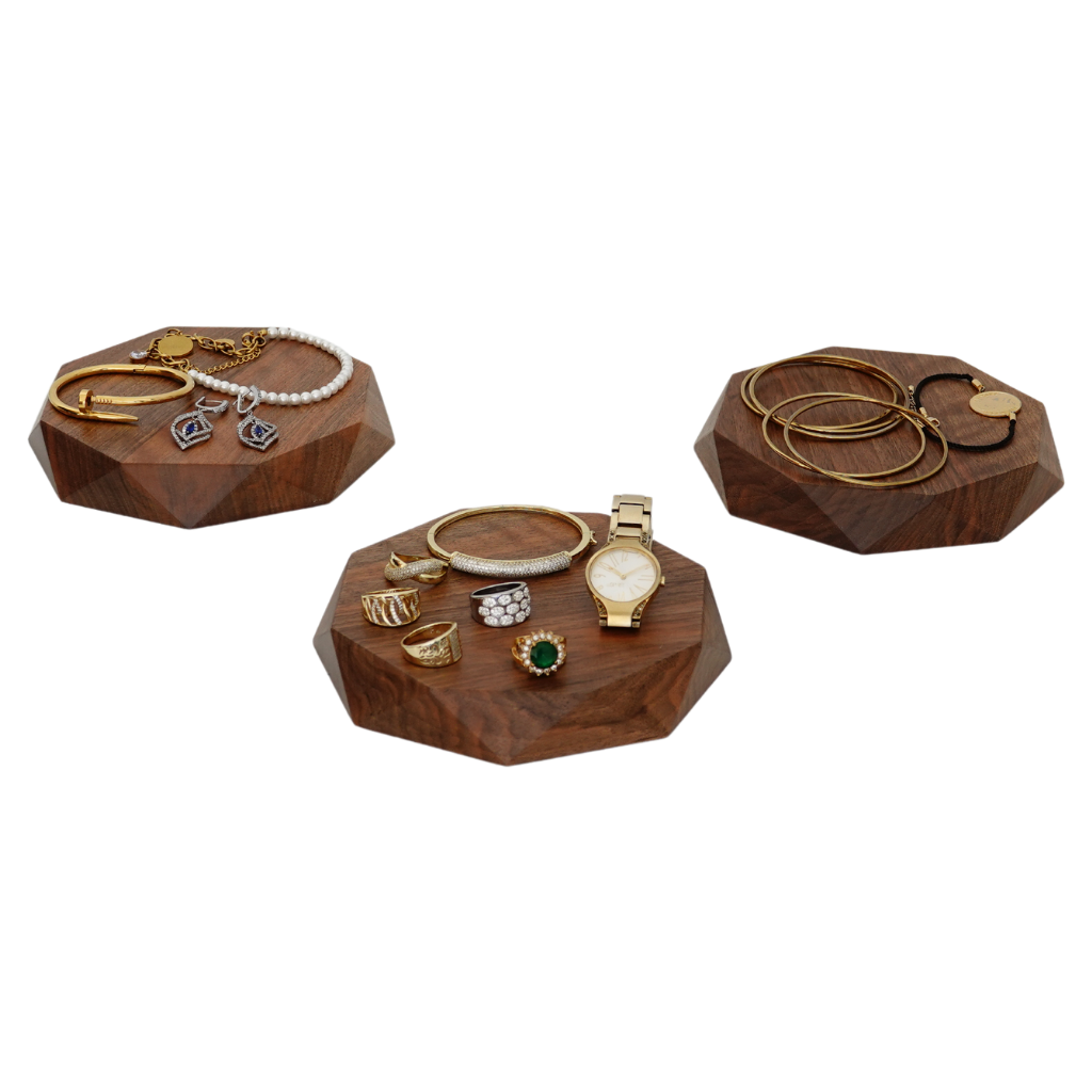 Wood Jewelery Stand, Walnut Jewelery Organizer