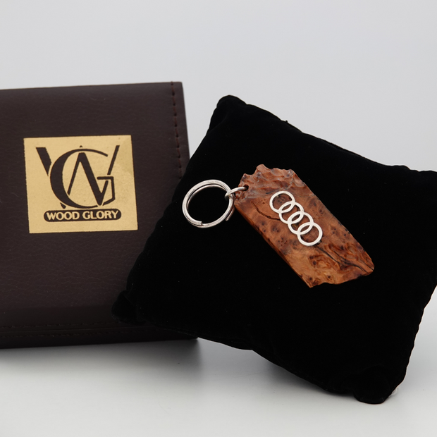 Wood Car Keychain Suit for Audi