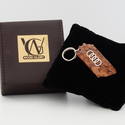 Wood Car Keychain Suit for Audi
