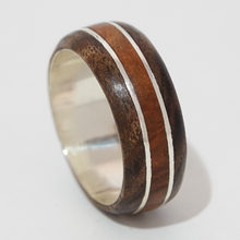 Load image into Gallery viewer, Walnut and juniper bentwood ring, walnut Wood Ring, wood wedding band
