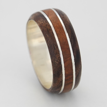 Load image into Gallery viewer, Walnut and juniper bentwood ring, walnut Wood Ring, wood wedding band
