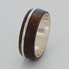 Silver and walnut wood ring