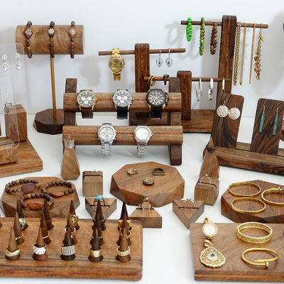 Wood Jewelery Stand, Walnut Jewelery Organizer