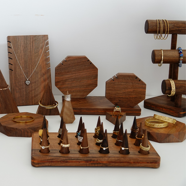 Wood Necklace Display Stand