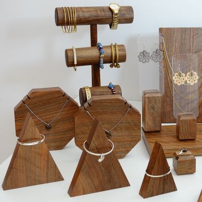 Triangle Bracelet Display Stand, Wood Triangle Jewelry Display, Wooden Bracelet Holder