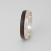 Silver and Wood Ring, Wooden Wedding Ring, Walnut Wood Ring, Handmade Bentwood Ring, Dark Wooden Ring