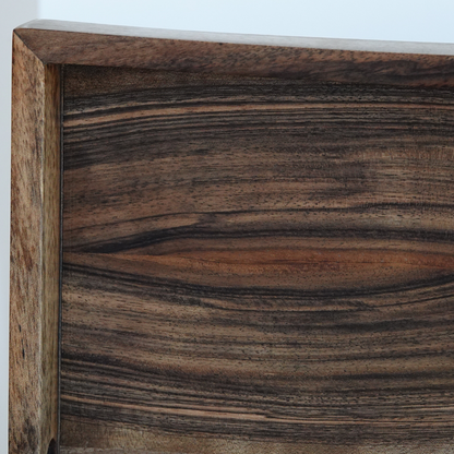 Square solid walnut wood serving tray