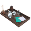 Square solid walnut wood serving tray