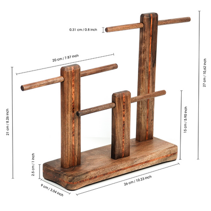 Walnut Jewelry Stand Organizer Holder Display