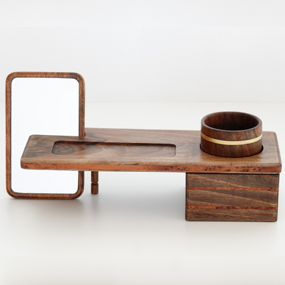 Luxury Walnut makeup organizer set