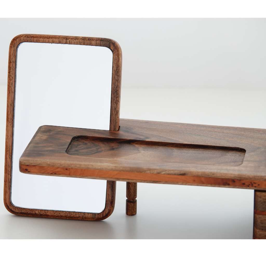 Luxury Walnut makeup organizer set