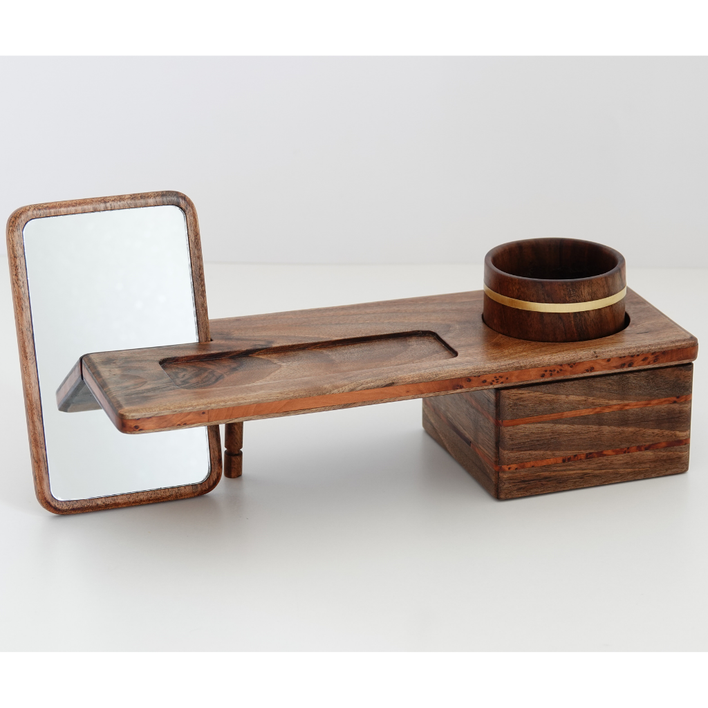 Luxury Walnut makeup organizer set