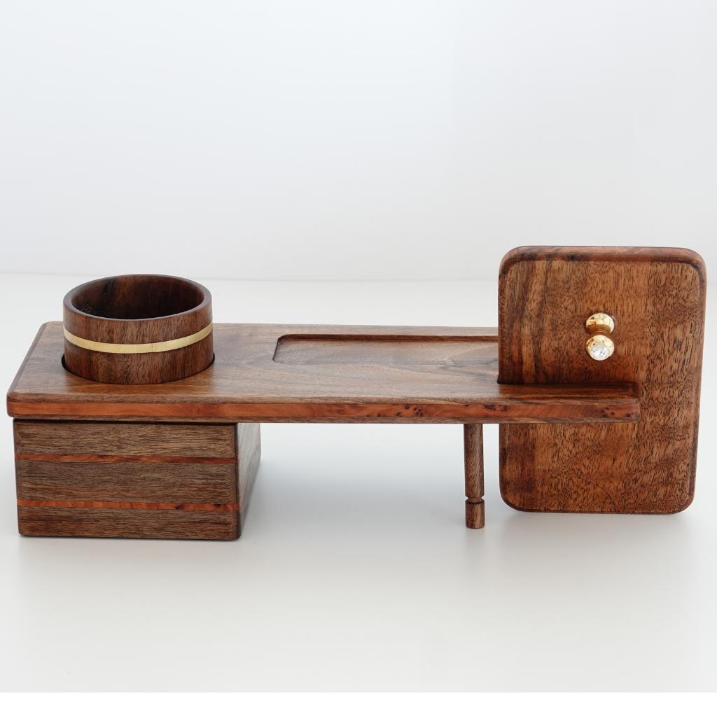 Luxury Walnut makeup organizer set