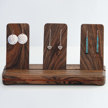 Load image into Gallery viewer, Wood earring stand, wood earring holder, stud stand, earring display
