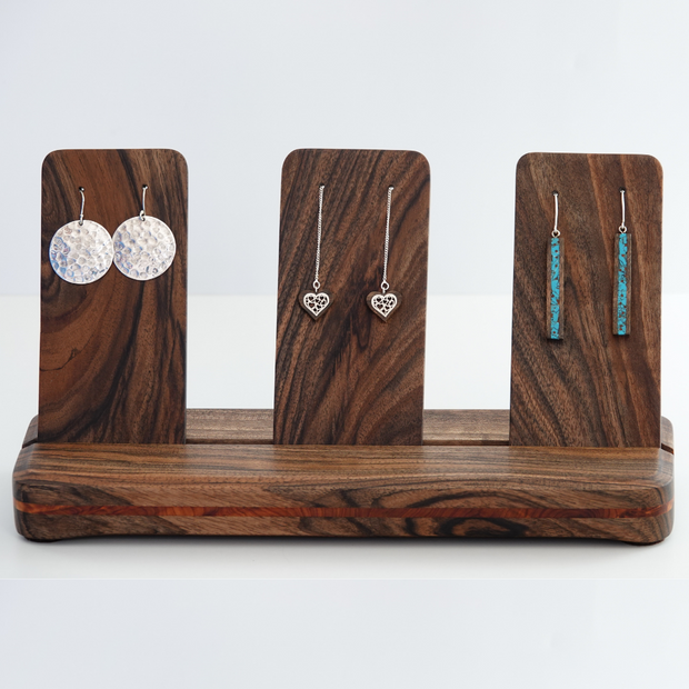 Wood earring stand, wood earring holder, stud stand, earring display
