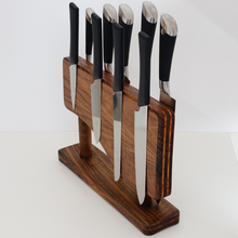 Load image into Gallery viewer, Walnut wood Magnetic knife holder, Magnetic knife stand
