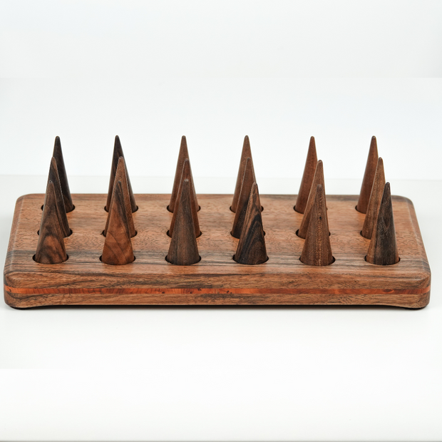 Black walnut ring holder cone, ring display