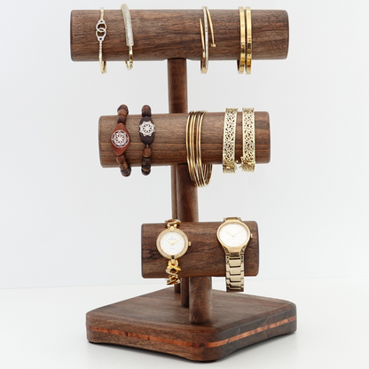 Luxury Wooden jewelry stand, Bracelet display holder, T-Bar, watch stand organizer