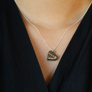 Wood Heart Necklace, 5th Anniversary Gift For Wife, Wooden Heart Pendant, Wood Anniversary Necklace, Wood Gift