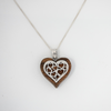Wood And Silver Heart Necklace