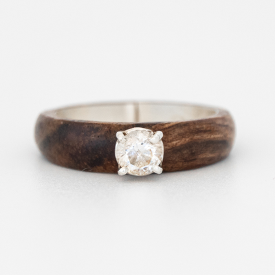 Wooden Ring Handmade From Walnut Wood Unisex 3mm, Bentwood. 