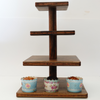 Cupcake Stand - Premium Cupcake Holder - Wood Cupcake Tower Display -  4 Tier Walnut Display for Pastry