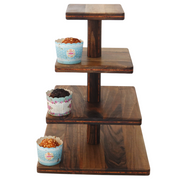 Cupcake Stand - Premium Cupcake Holder - Wood Cupcake Tower Display -  4 Tier Walnut Display for Pastry