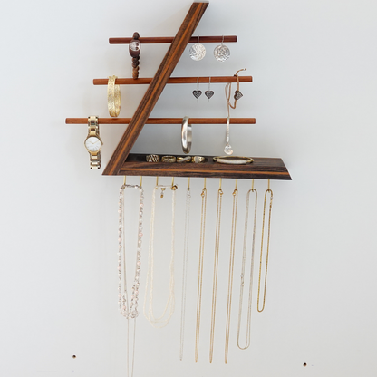Wall Jewelry Organizer With Shelf, Wall Mount floating Jewelry Holder