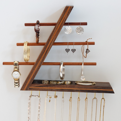 Wall Jewelry Organizer With Shelf, Wall Mount floating Jewelry Holder