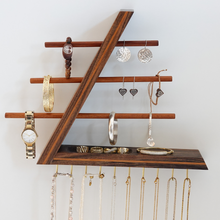 Load image into Gallery viewer, Wall Jewelry Organizer With Shelf, Wall Mount floating Jewelry Holder
