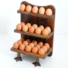 Load image into Gallery viewer, Rustic egg holder. Farmhouse Wood Egg Holder. Egg stand. Wooden Egg Holder
