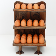 Load image into Gallery viewer, Rustic egg holder. Farmhouse Wood Egg Holder. Egg stand. Wooden Egg Holder
