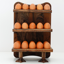 Load image into Gallery viewer, Rustic egg holder. Farmhouse Wood Egg Holder. Egg stand. Wooden Egg Holder
